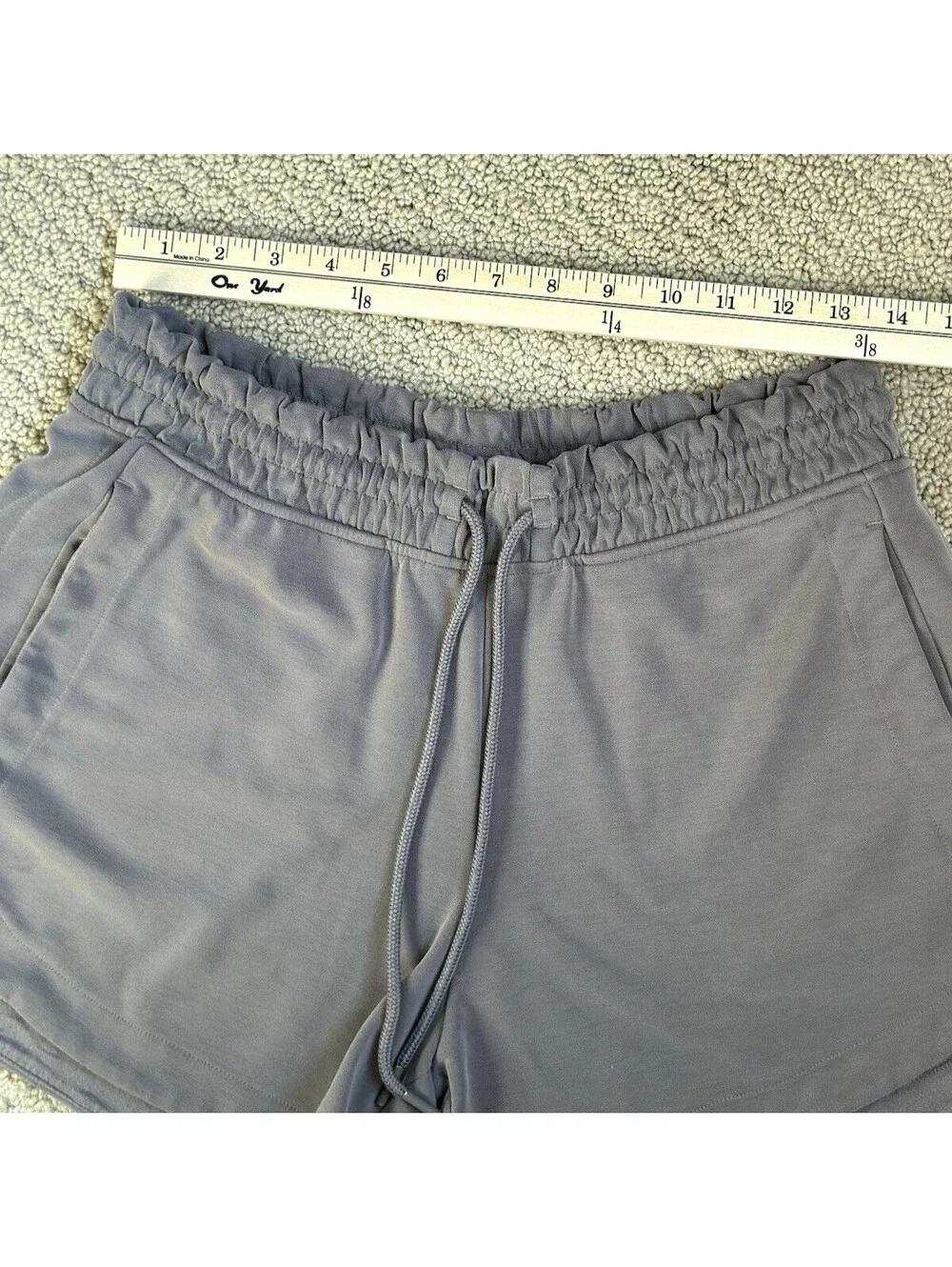 ATHLETA Seasoft Shorts Medium Tan Mid Rise Semi-Fitted Suede-Soft